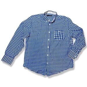 ⭐️BEN SHERMAN Blue Gingham Union Fit Long Sleeved Button Down Shirt